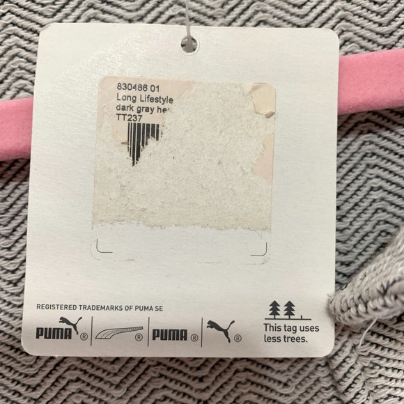 Puma NWT Womens M Gray Long Lifestyle Asymmetrical Herringbone Full Zip Jacket - Picture 12 of 16